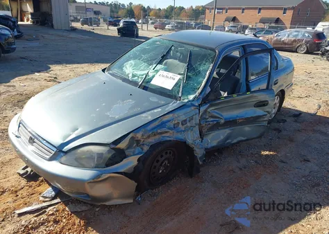 2000 Honda Civic Lx from USA, damaged, VIN 1HGEJ6571YL037355